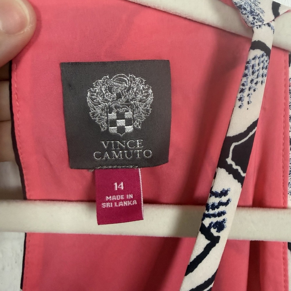 Vince Camuto Halter Dress Pink Floral Garden Tropical Easter Wedding Guest SZ 14 - Picture 11 of 14
